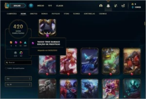 Conta platina 2 com TODOS os champs e 420 skins + 62 Cromas - League of Legends LOL