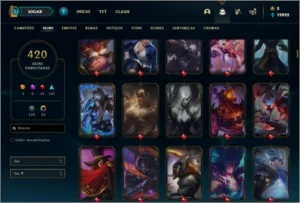 Conta platina 2 com TODOS os champs e 420 skins + 62 Cromas - League of Legends LOL