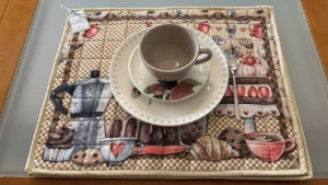 Jogo Americano Hora do Café - 4 Peças - Artesanato e Personalizados