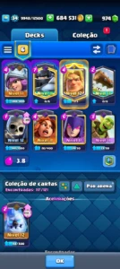 Conta de Clash com evoluçaõ e todas as cartas lv 10/11 lv 34