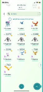 Conta de Pokemon Go com varios lendarios