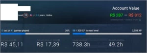 CONTA STEAM NÍVEL 23