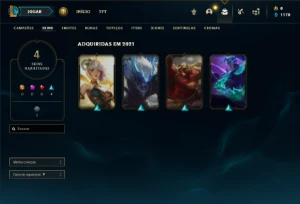 Conta Unranked com 31 Champs e 4 Skins + 2 Fragmentos - League of Legends LOL