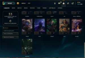 Conta Unranked com 31 Champs e 4 Skins + 2 Fragmentos - League of Legends LOL