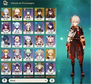 Conta Genshin AR 57 com 8 personagens T5* e 3 armas T5* - Genshin Impact