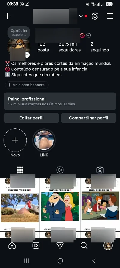 Conta Instagram 69.5K Seguidores BR - Redes Sociais