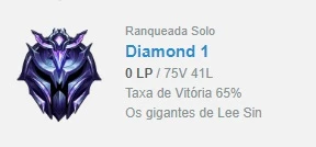 🔥💎 CONTA DIAMANTE 1 65% WINRATE 🔥💎 - League of Legends LOL