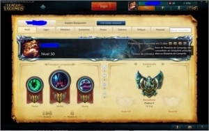 Conta LoL- Platina V- 95 Skins- 115 Champions- Com E-mail - League of Legends