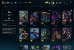 Bronze 4 com 40 Champs e 43 Skins ( Mais de 70 Jogos ) - League of Legends LOL