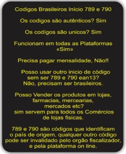 500 Codigos de Barras ean13 789 Todos os sites do Brasil - Outros