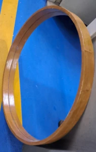 Espelho redondo de 60 cm de diâmetro em madeira natural - Artesanato e Personalizados