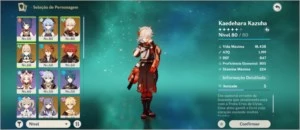 Conta com Kazuha, Childe e Ganyu - Genshin Impact