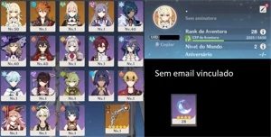 Conta com Tartaglia + Estrela invernal + Keqing + Jean - Genshin Impact