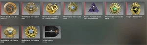 conta global 1028 wins com 9 medalhas, 4,459 horas de jogo - Counter Strike CS