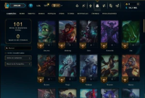 Prata 3 com 65 Champs e 8 Skins - League of Legends LOL