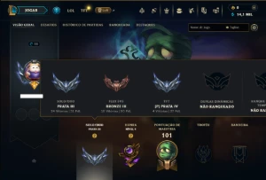 Prata 3 com 65 Champs e 8 Skins - League of Legends LOL