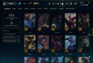 Prata 3 com 65 Champs e 8 Skins - League of Legends LOL
