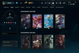 Prata 3 com 65 Champs e 8 Skins - League of Legends LOL