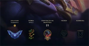 Diamante 2 MMR Mestre Smurf - League of Legends LOL
