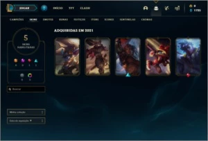Conta unranked com 5 skins e 22 champs ( UPADA NA MÃO ) - League of Legends LOL