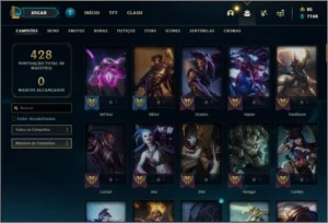 Conta Unranked com 103 champs e 37 skins - League of Legends LOL