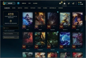 Conta Unranked com 103 champs e 37 skins - League of Legends LOL