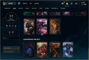 Conta Unranked com 103 champs e 37 skins - League of Legends LOL
