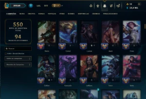 Unranked com TODOS os Champs e 154 Skins ( MID / JG / ADC ) - League of Legends LOL