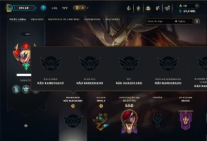 Unranked com TODOS os Champs e 154 Skins ( MID / JG / ADC )