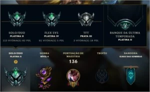 Conta League of Legends plat 3 soloq LOL