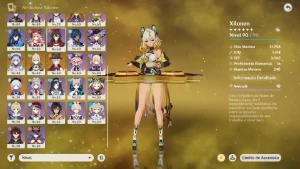 Conta genshin impact com xilonen c6 + bis e chasca + bis