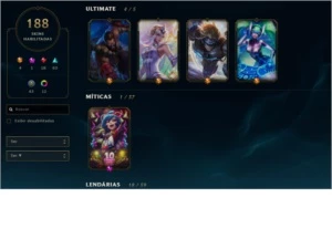 Ouro IV todos champ 190 skins - League of Legends LOL