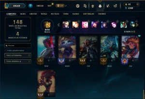 Unranked com 50 Champs e 23 Skins ( SUP / MID ) - League of Legends LOL