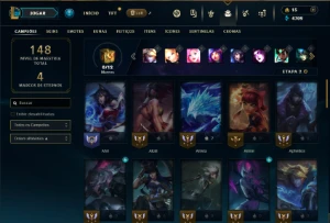 Unranked com 50 Champs e 23 Skins ( SUP / MID ) - League of Legends LOL