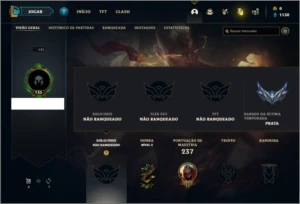 Conta Unranked com 32 Skins e 64 Champs - League of Legends LOL