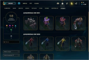 Conta Unranked com 32 Skins e 64 Champs - League of Legends LOL