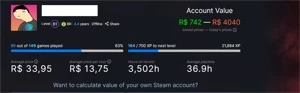 STEAM (NÍVEL 61) OS MELHORES JOGOS (150) + ITENS E DLC'S