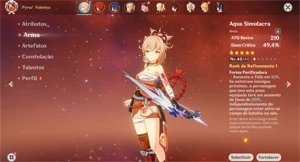 AR38 - Yoimiya + Aqua Simulacra + Diluc + Jean + 10 tiros!!! - Genshin Impact