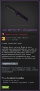 Faca Bowie (★) | Ultravioleta - Counter Strike CS