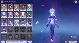 Conta genshin AR 44 - 4 chars 5 estrelas + arma - Genshin Impact