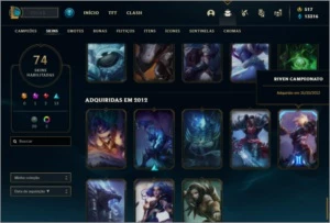 Conta prata 1 com Riven Campeonato 2012 com Borda + icones - League of Legends LOL