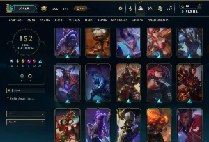 Platina 1 com TODOS os Champs e 152 Skins ( ADC / JG ) - League of Legends LOL