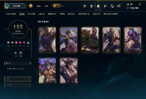 Platina 1 com TODOS os Champs e 152 Skins ( ADC / JG ) - League of Legends LOL