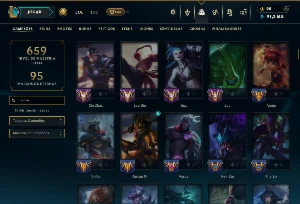Platina 1 com TODOS os Champs e 152 Skins ( ADC / JG ) - League of Legends LOL