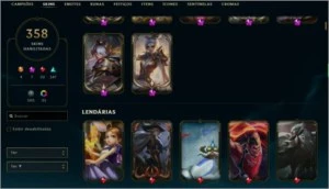 Conta League of Legends - 358 skins Lvl 304 LOL