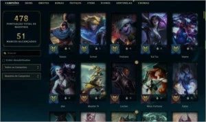 Conta League of Legends - 358 skins Lvl 304 LOL