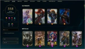 Conta League of Legends - 358 skins Lvl 304 LOL