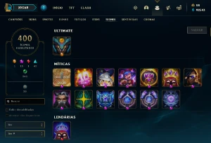 Conta League of Legends - 336 Skins - Desde 2016 - Main Sup LOL