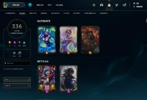 Conta League of Legends - 336 Skins - Desde 2016 - Main Sup LOL