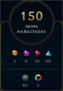 conta do LOL gold 3 com 150 skins com todos os campeões - League of Legends